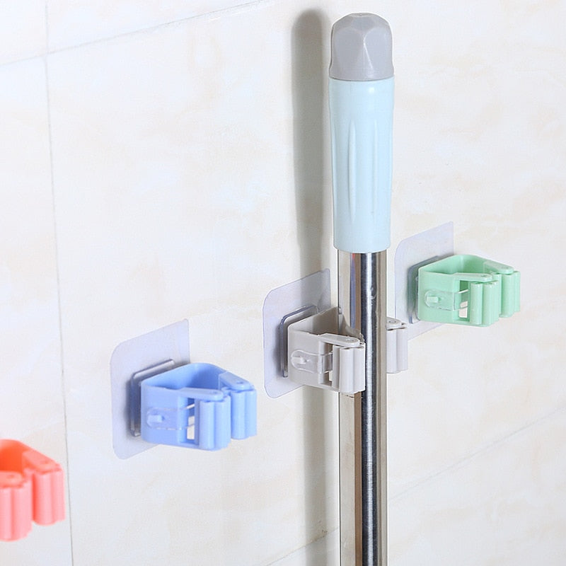Colgador Autoadhesivo Para Escobas y Molas - Portaescobas Clip