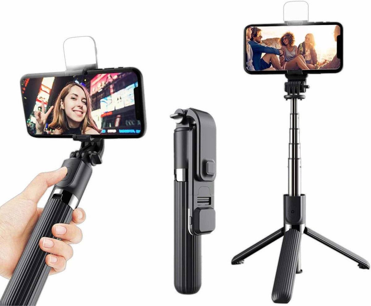 Tripode Selfie Stick Selfi Con Luz Celular Bluetooth
