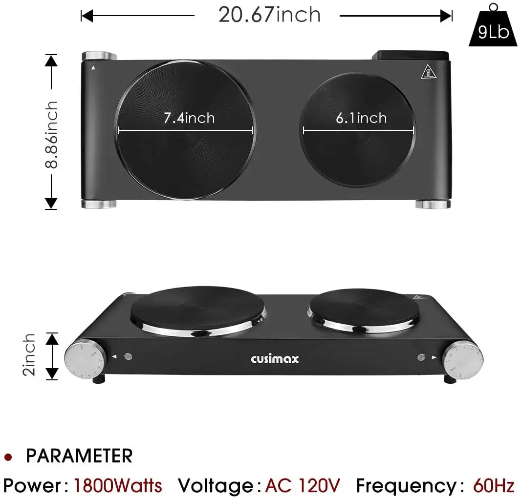 Cocina Eléctrica doble hornilla CUSIMAX