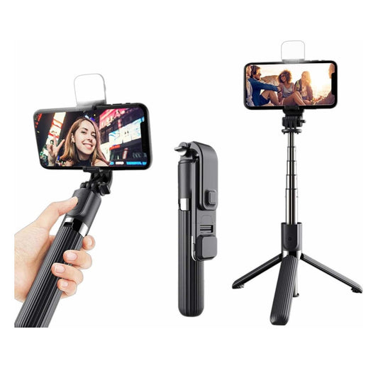 Tripode Selfie Stick Selfi Con Luz Celular Bluetooth